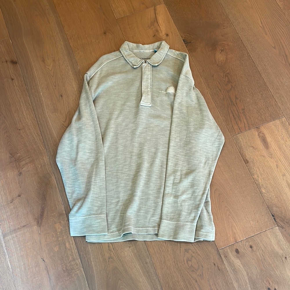 beige vintage tommy bahama relax quarter zip